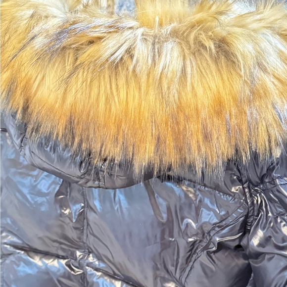 S13 New York Allie Puffer Jacket Hooded Faux Fur Removable Trim Black XS NWT - Picture 9 of 16